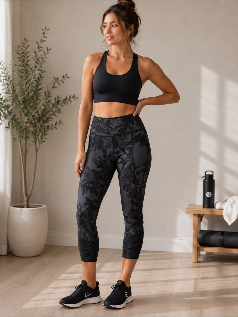 Lululemon Athletica Black and Grey Performance Leggings Women’s 8